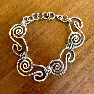 Silver Bracelet Adjustable Handmade in Ireland.